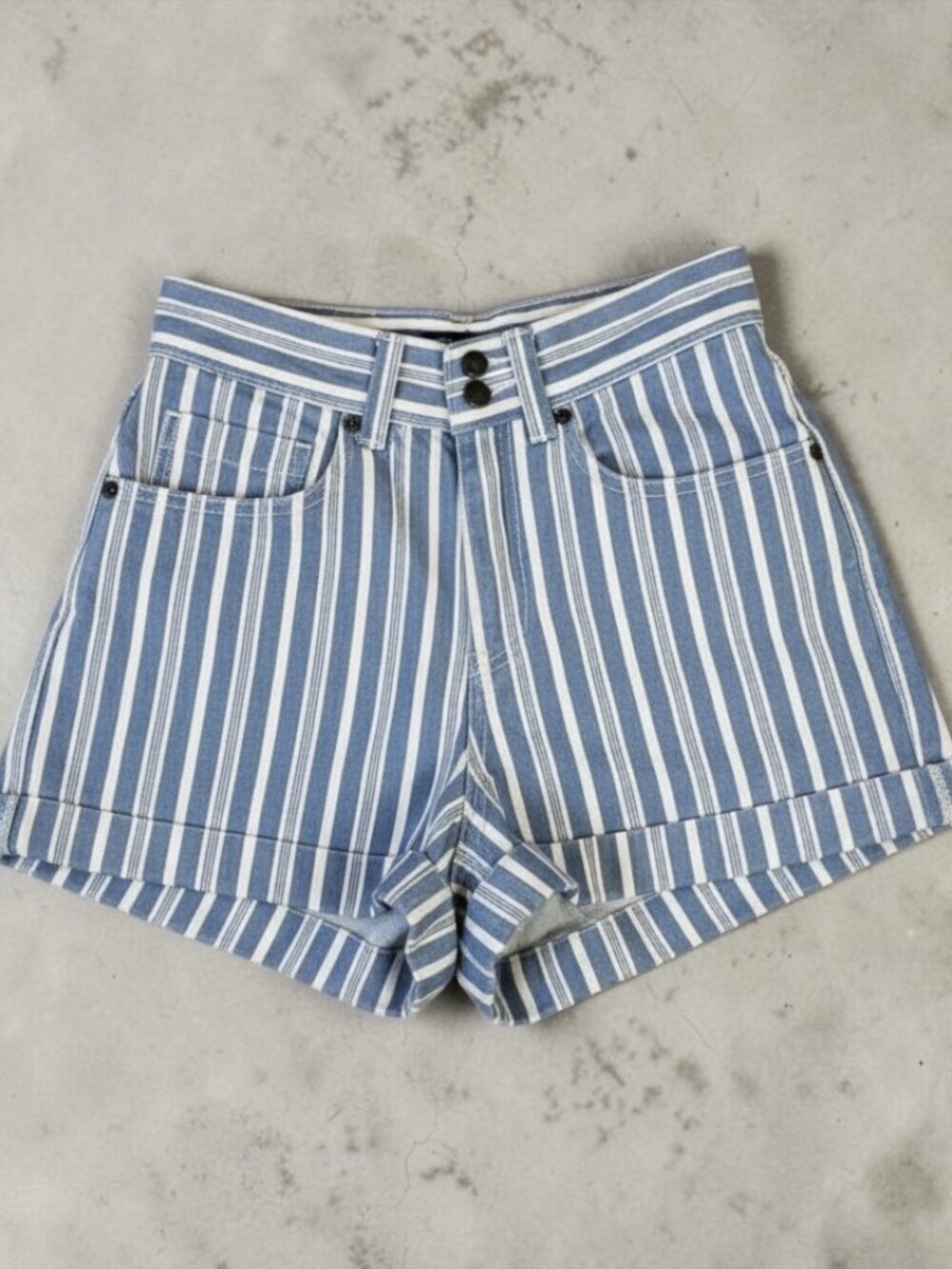Urban Outfitters BDG 100% Cotton High Waisted Denim Striped Shorts 4 Blue #295H